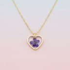 Collier Cœur Eternel Fleur Séchée