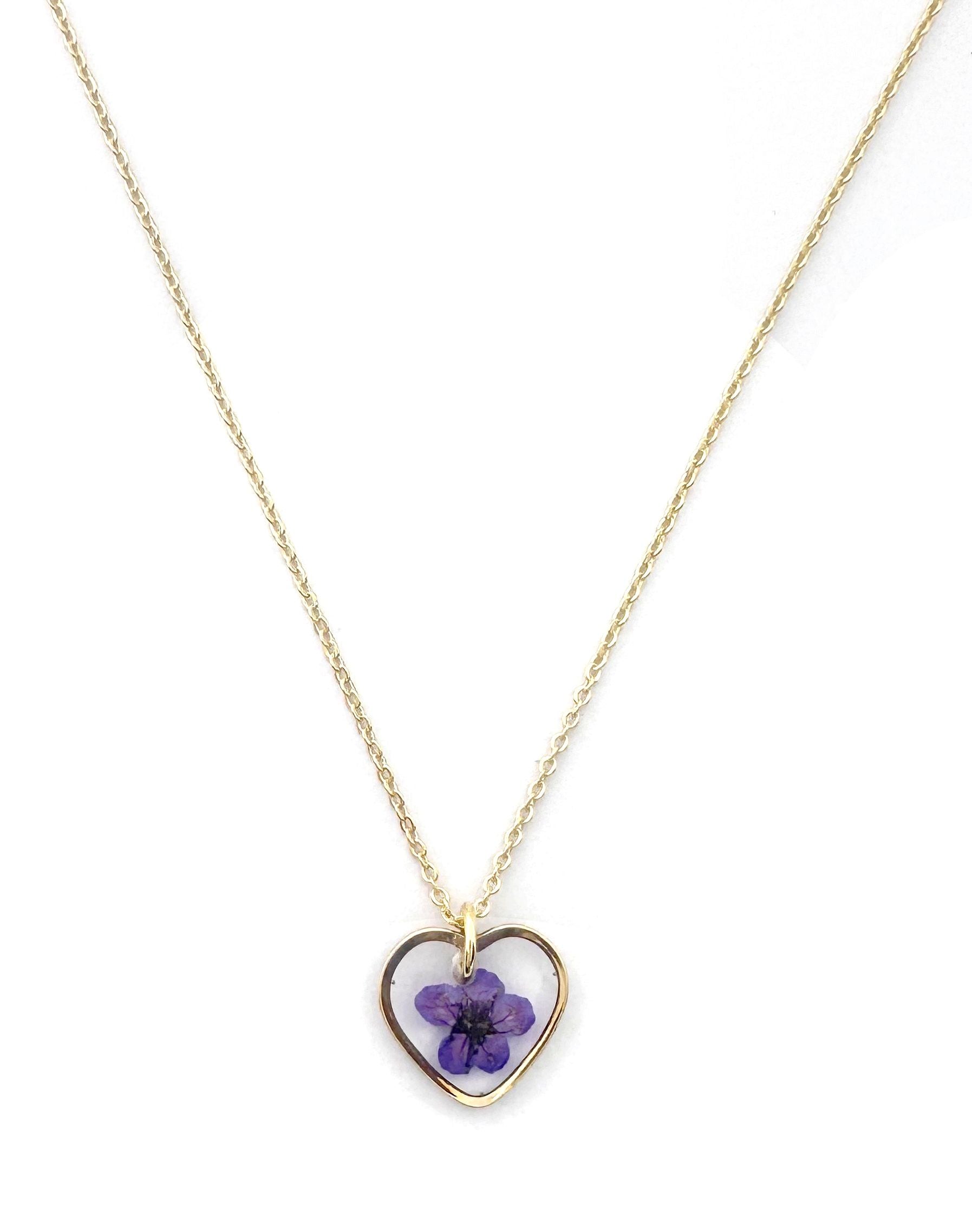 Collier Cœur Eternel Fleur Séchée