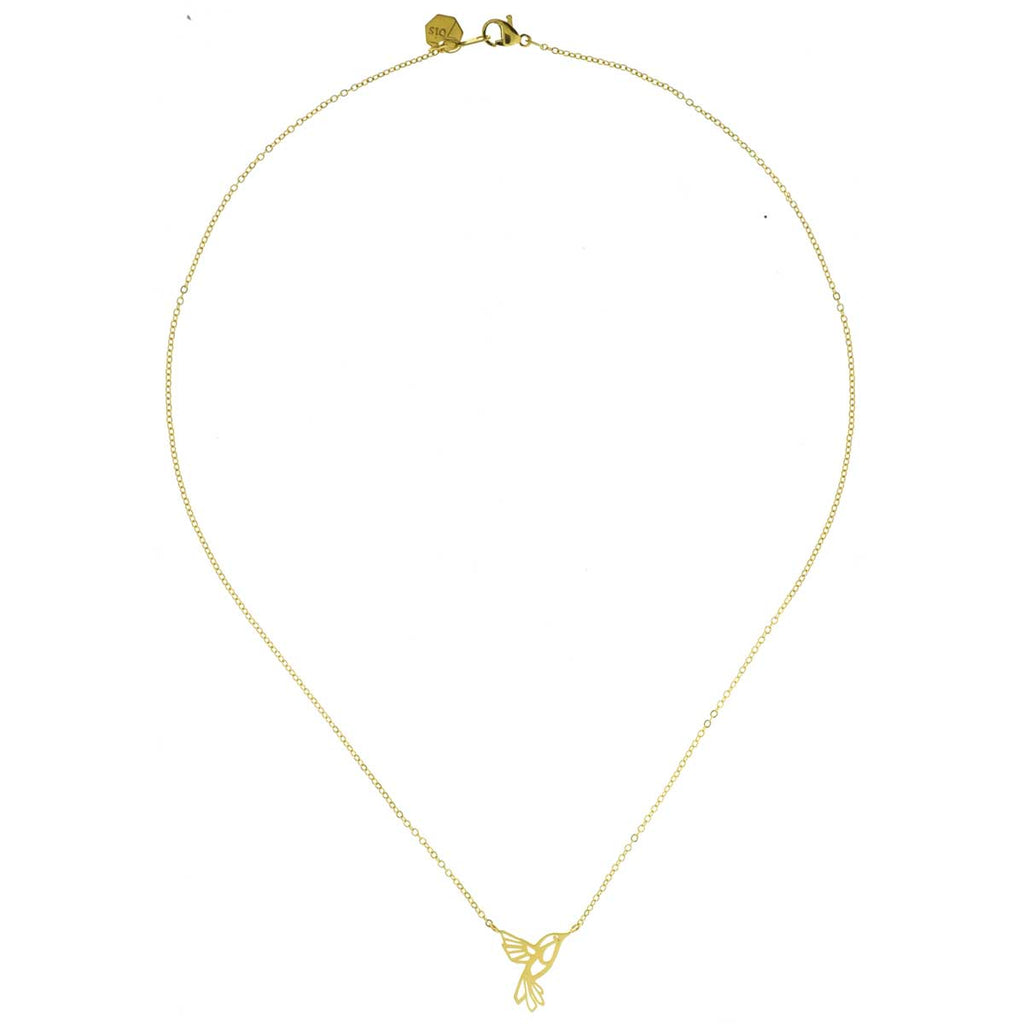 Collier Colibri Doré Épuré — vue 8