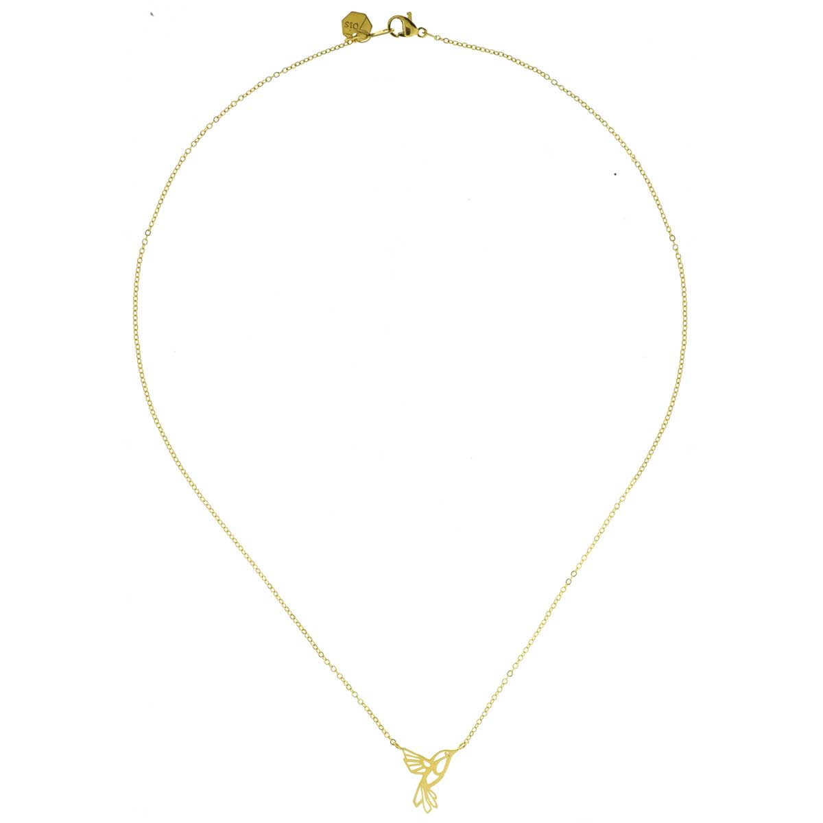 Collier Colibri Doré Épuré — vue 8