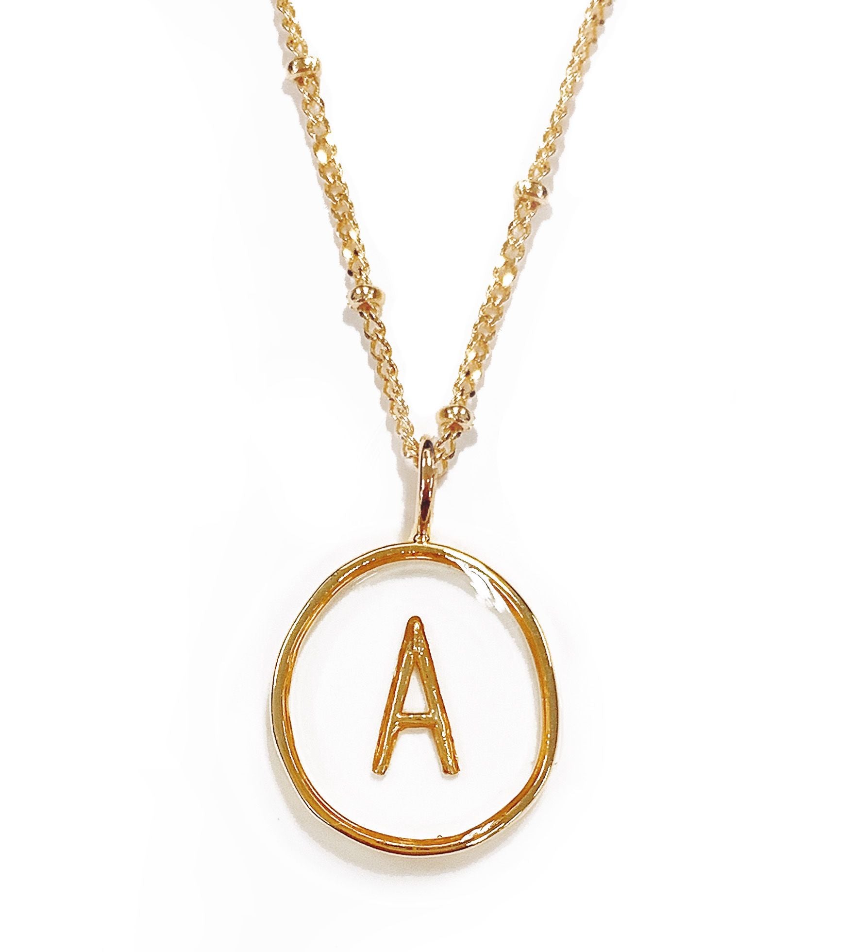 Collier Lettre A Transparent Doré Chic - 172824