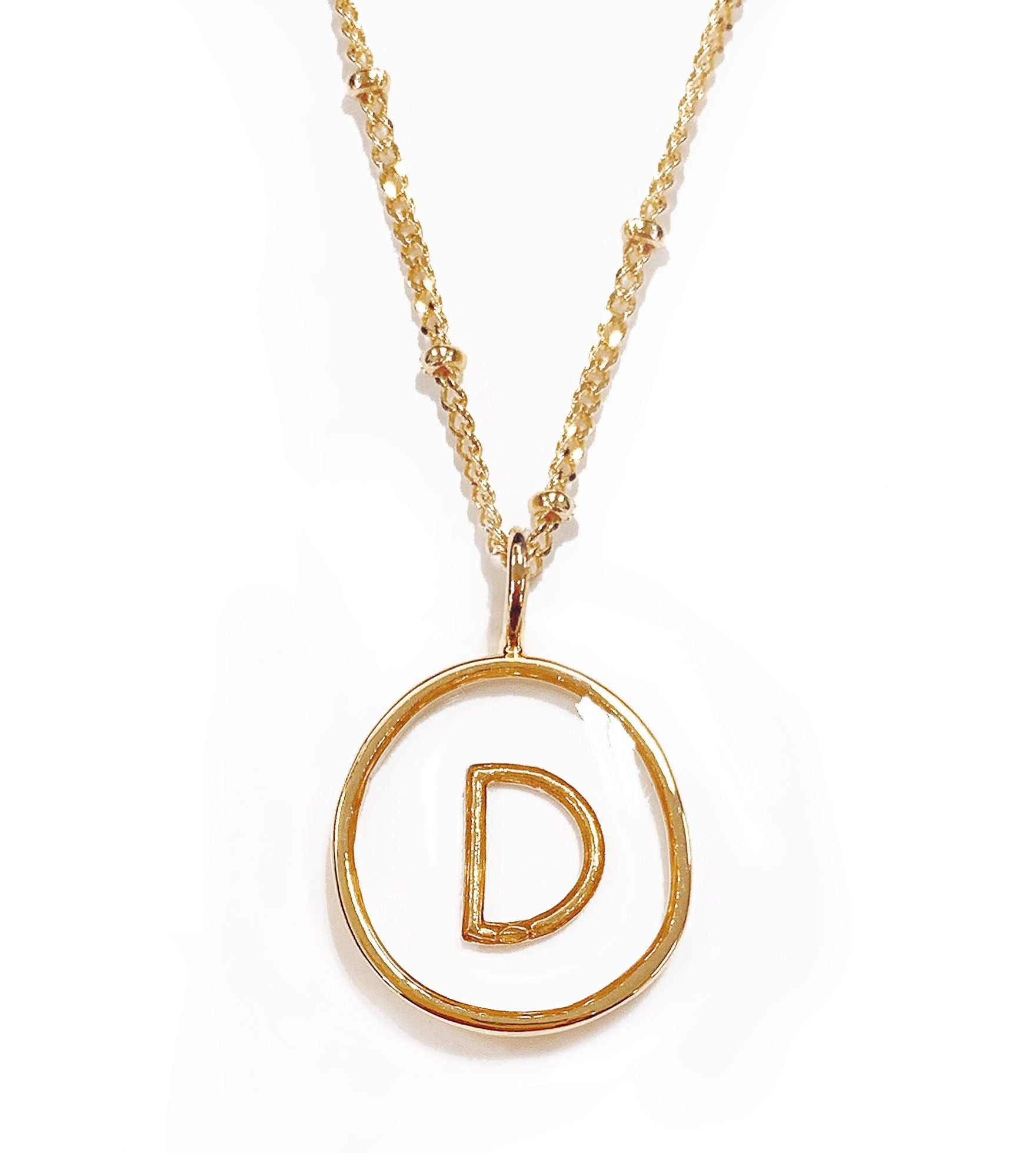 Collier lettre D en acier doré transparent - 172827