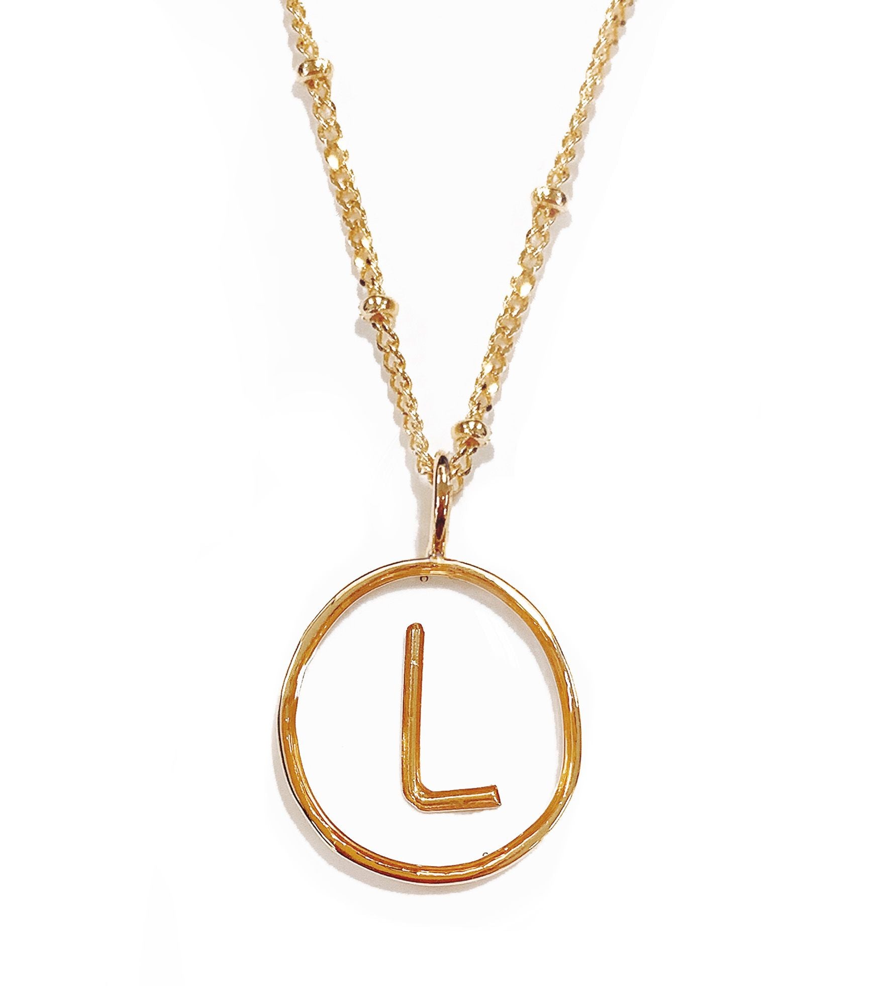 Collier acier doré lettre L minimaliste - 172835