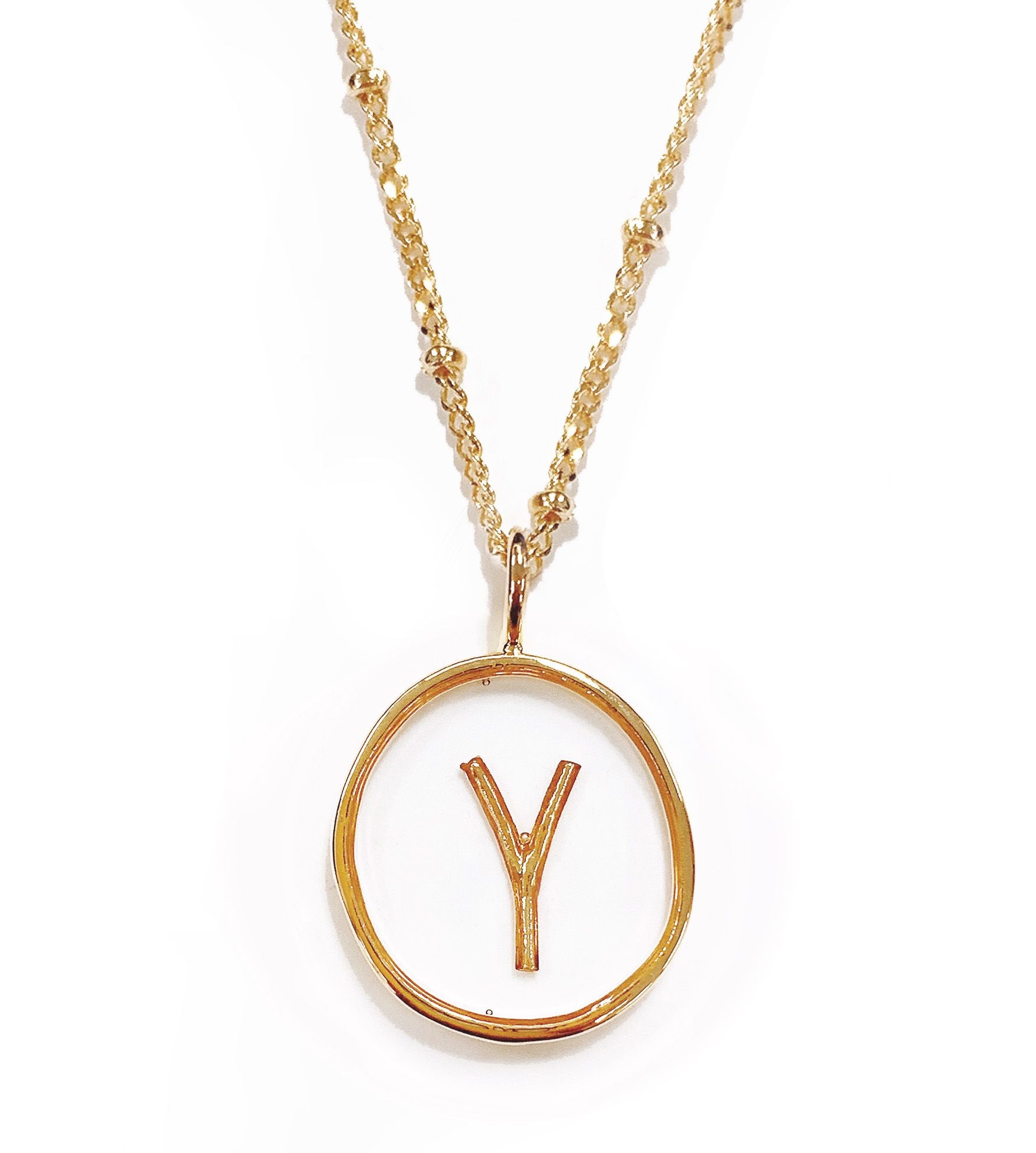 Collier lettre Y doré en acier inoxydable - 172848