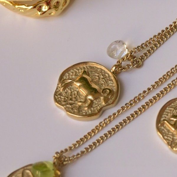Collier Lien Astral Bélier x Cristal Blanc (zodiaque)