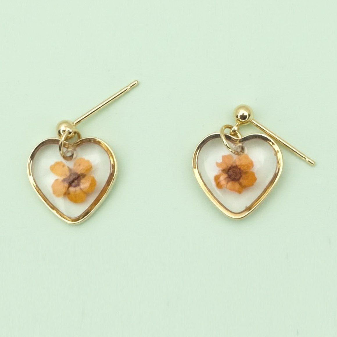 Boucles d'oreilles Cœur Eternel Fleur Séchée — vue 4