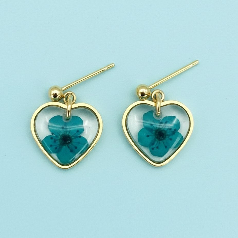 Boucles d'oreilles Cœur Eternel Fleur Séchée — vue 8