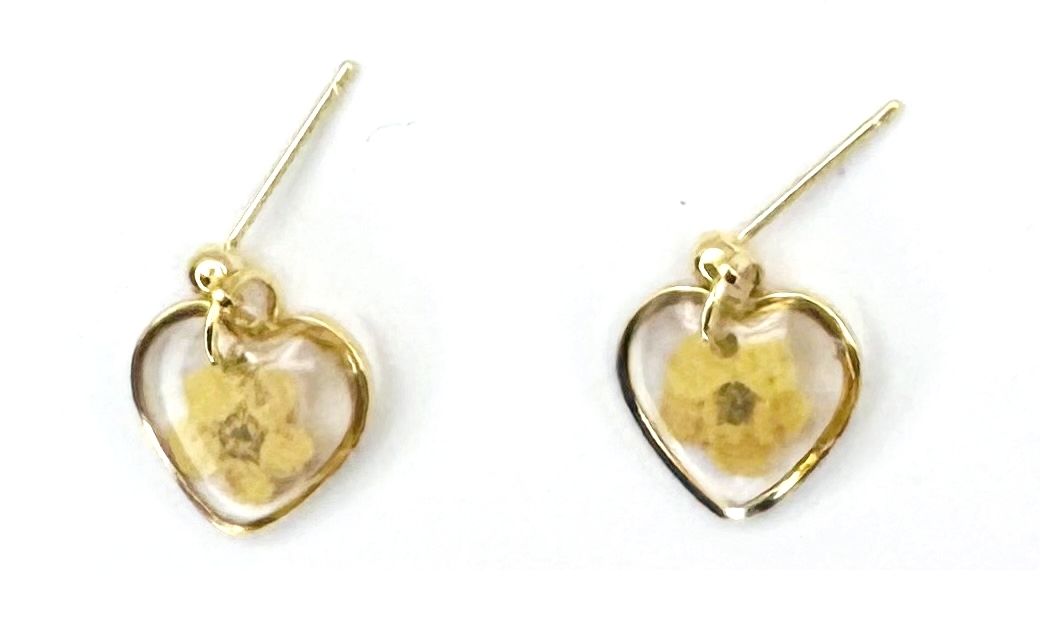 Boucles d'oreilles Cœur Eternel Fleur Séchée