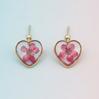 Boucles d'oreilles Cœur Eternel Fleur Séchée