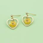 Boucles d'oreilles Cœur Eternel Fleur Séchée