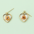 Boucles d'oreilles Cœur Eternel Fleur Séchée