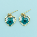 Boucles d'oreilles Cœur Eternel Fleur Séchée