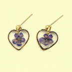 Boucles d'oreilles Cœur Eternel Fleur Séchée