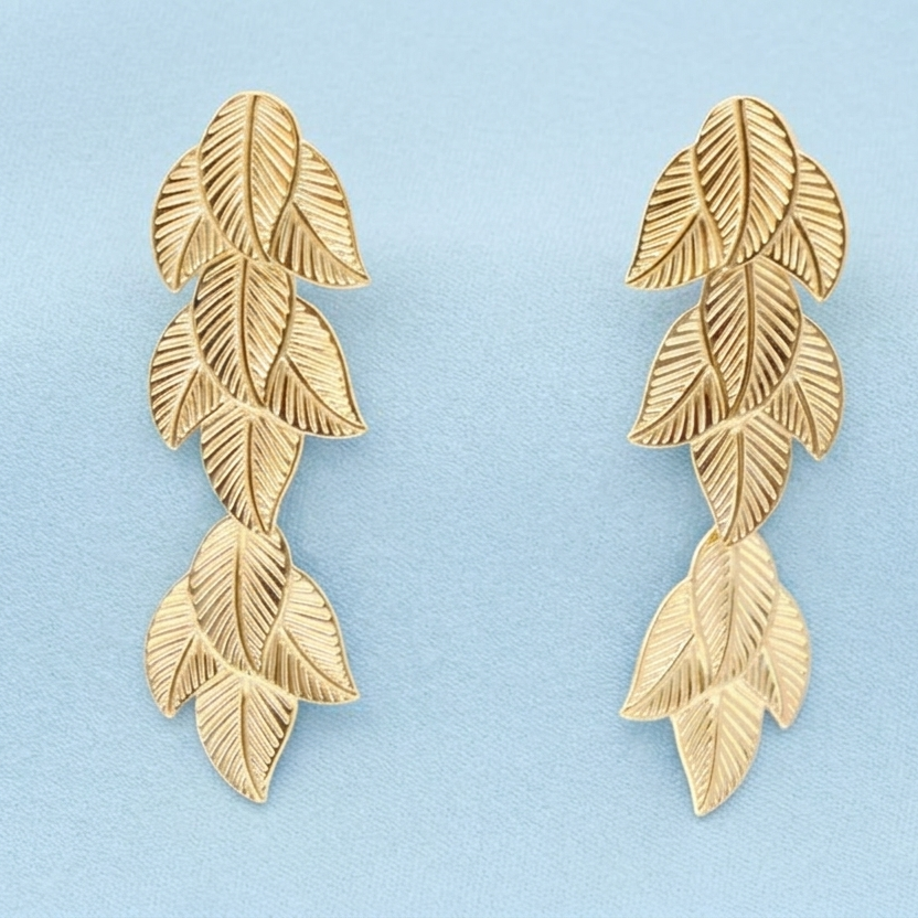 Boucles d'oreilles Feuilles Cascade