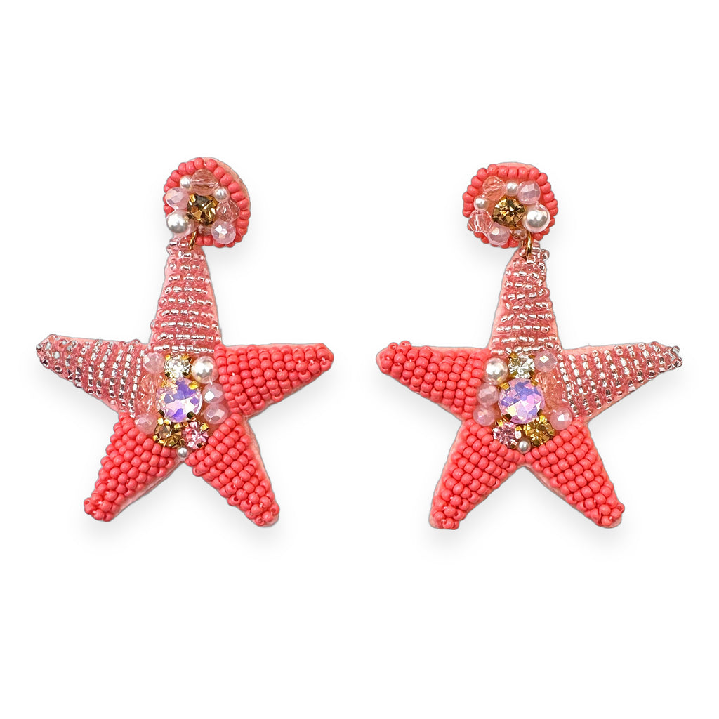 Boucles d’oreilles étoile en perles de rocaille — vue 3