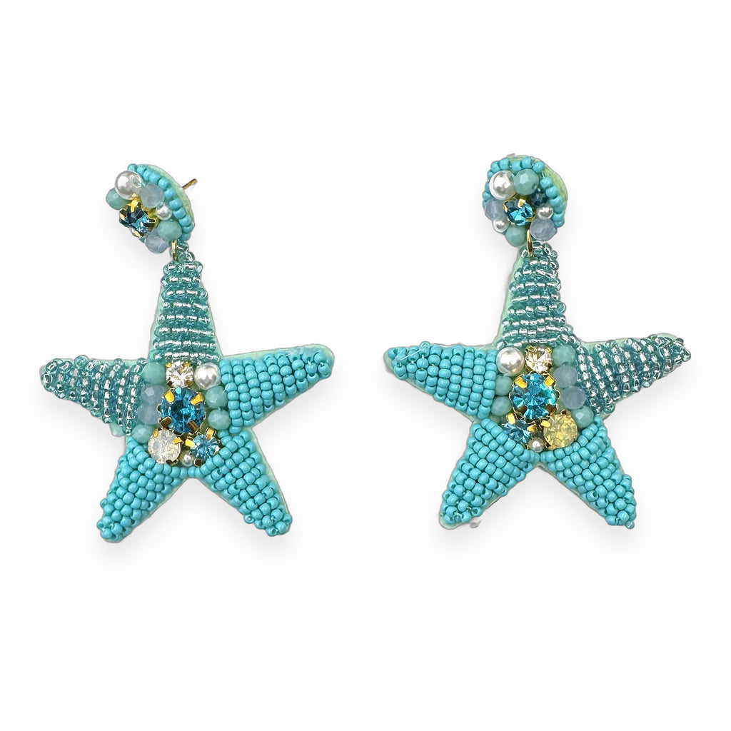 Boucles d’oreilles étoile en perles de rocaille — vue 4