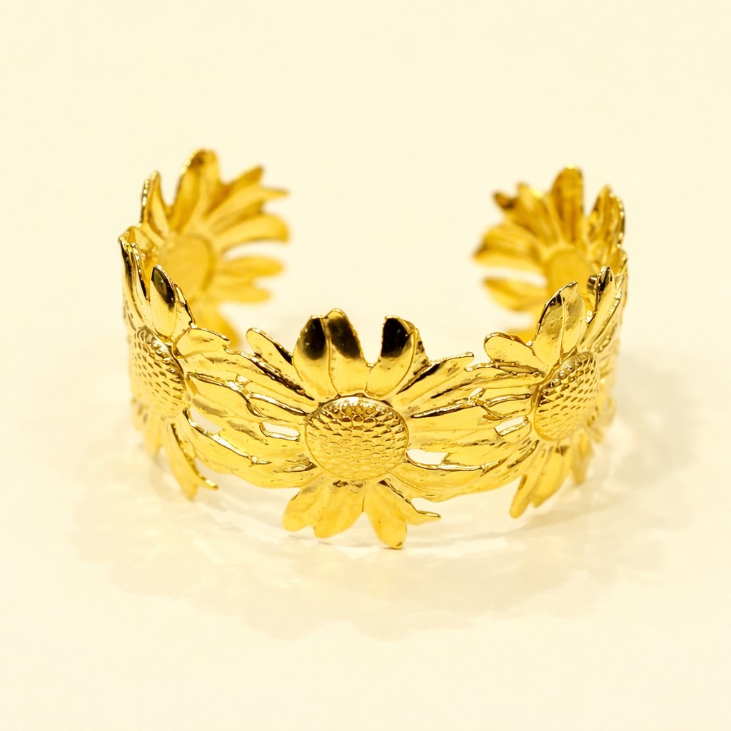 Bracelet manchette Marguerites