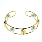 Jonc doré perles Cauris