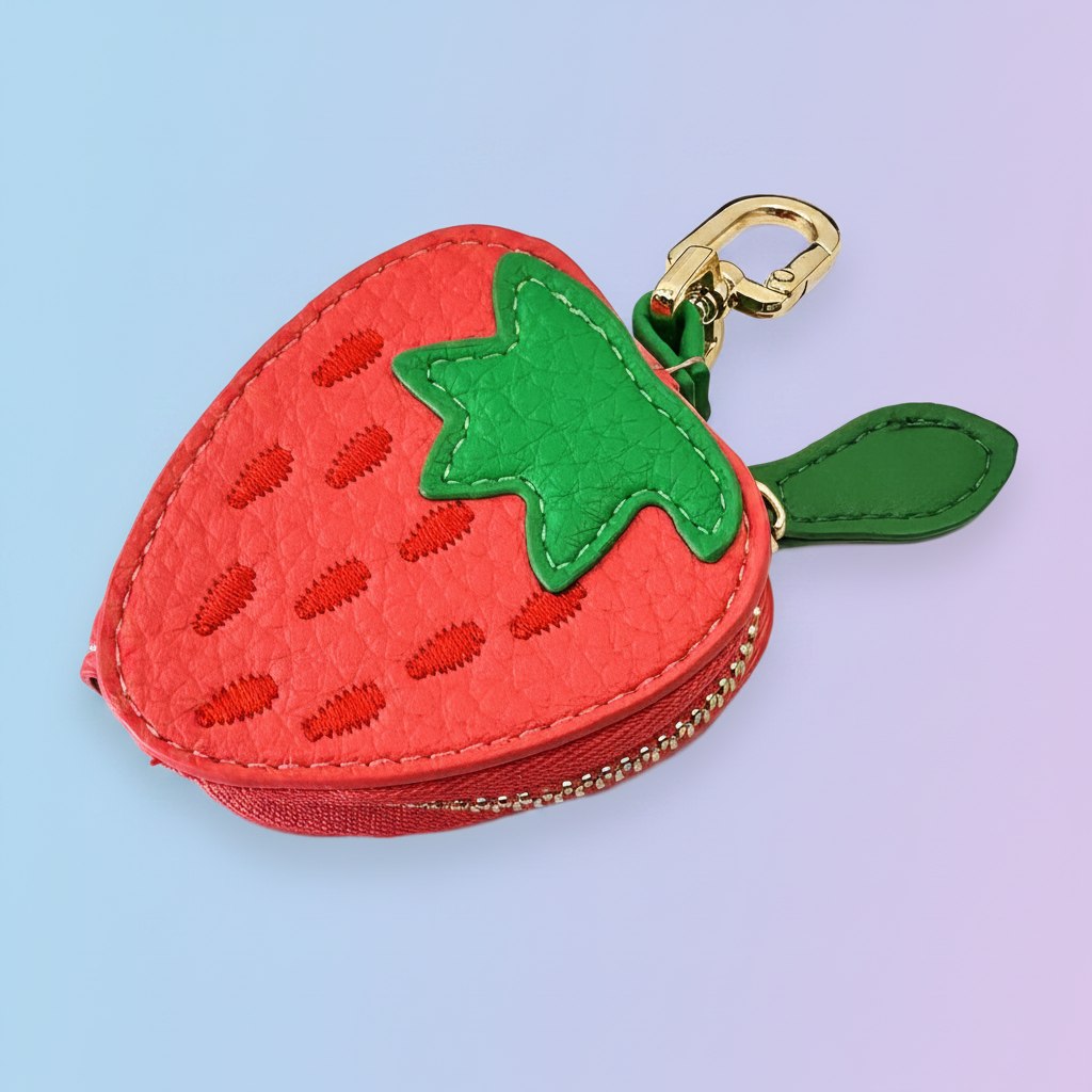 Porte-monnaie fraise jolie