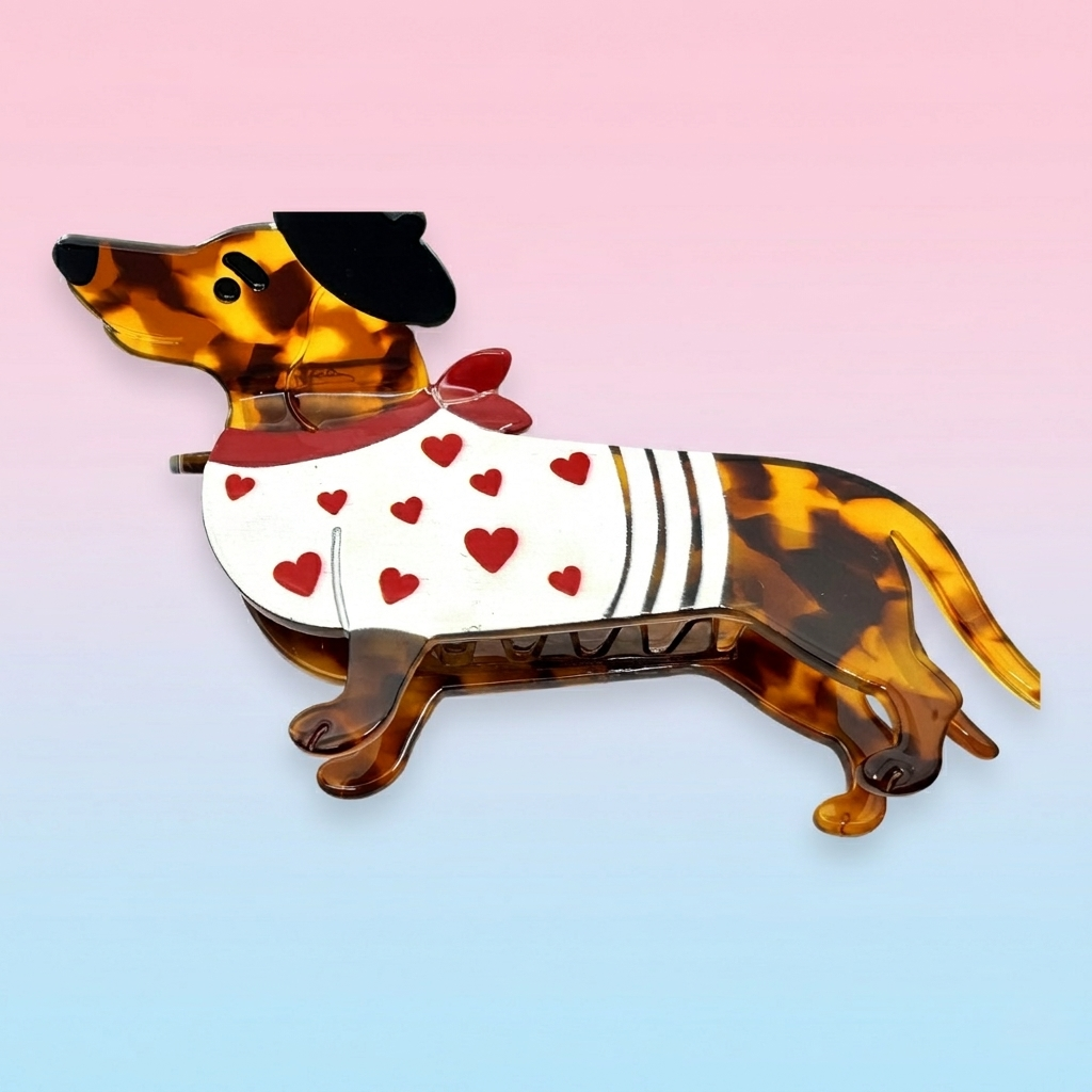 Pince Moyenne Teckel Écaille et Beret