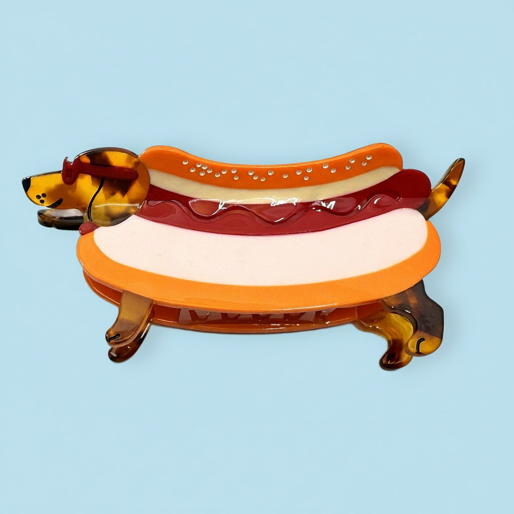 Pince à cheveux Teckel Hotdog