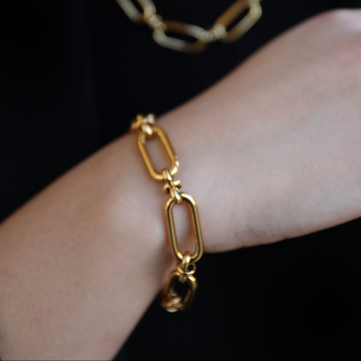 Bracelet acier grosse maille Linéa