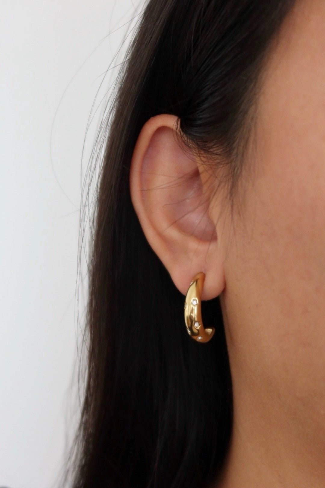 Demi-créoles serti étoilé