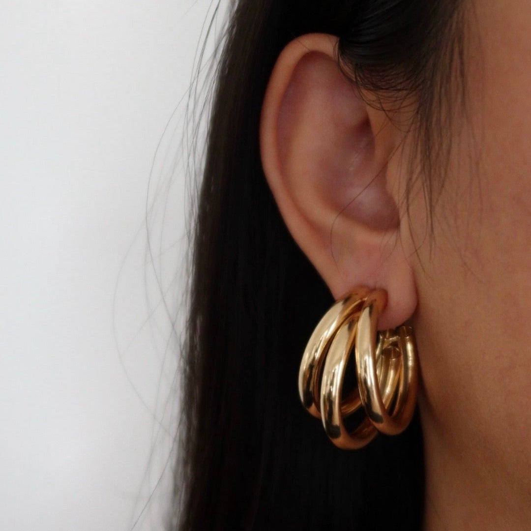 Boucles d’oreilles triple créoles Elena