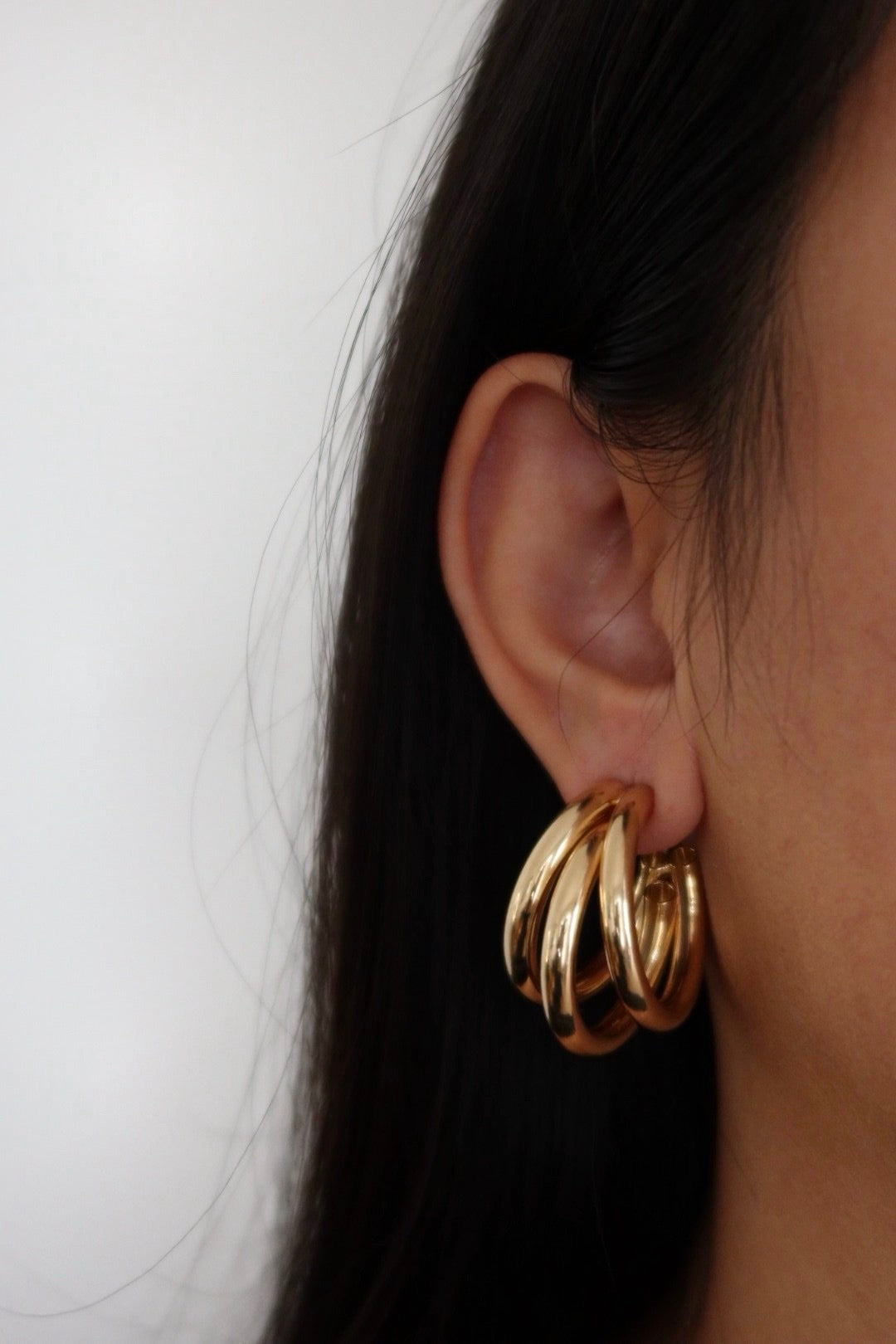 Boucles d’oreilles triple créoles Elena