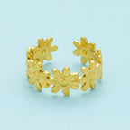 Bague acier Couronne de Fleurs