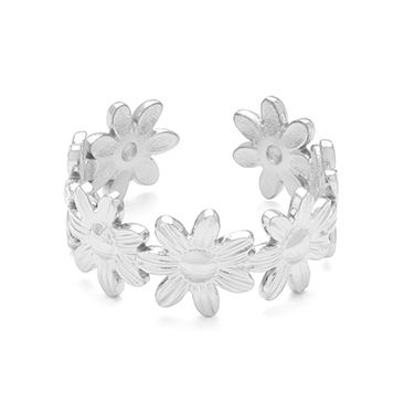 Bague acier Couronne de Fleurs