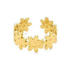 Bague acier Couronne de Fleurs