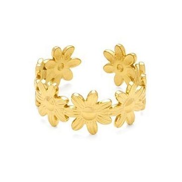 Bague acier Couronne de Fleurs