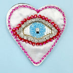 Broche Œil Brodé Cœur de Satin — vue 2