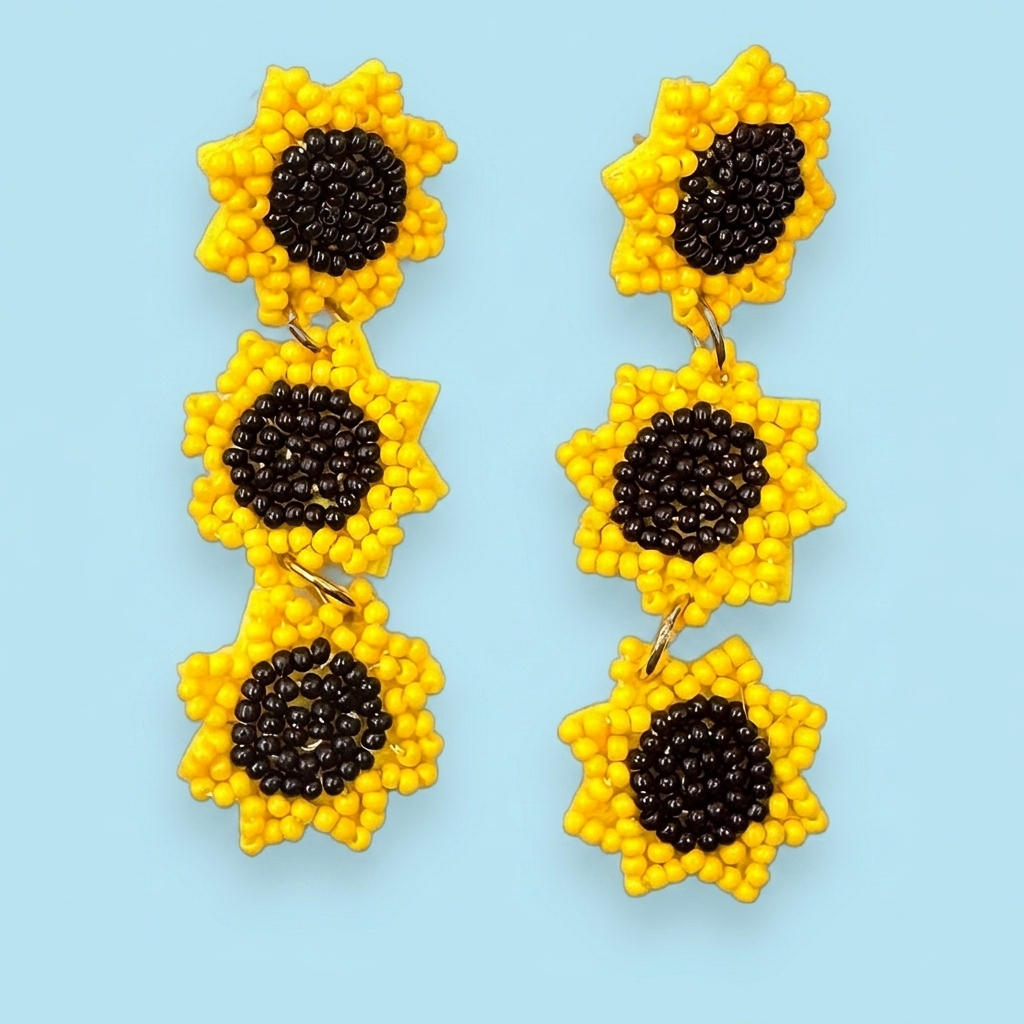 Boucles d'oreilles Tournesol