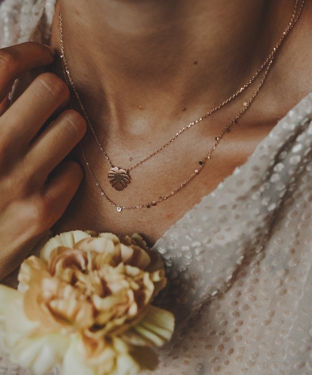 Collier délicates pampilles rondes — vue 2