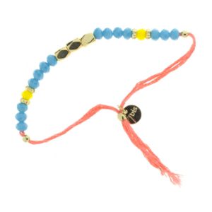 330011C bracelet simple corail bleu perles ajustable collection autres 7bis