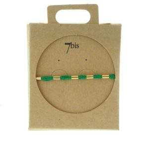 330013D bracelet simple doré vert coton ajustable collection intemporelles 7bis