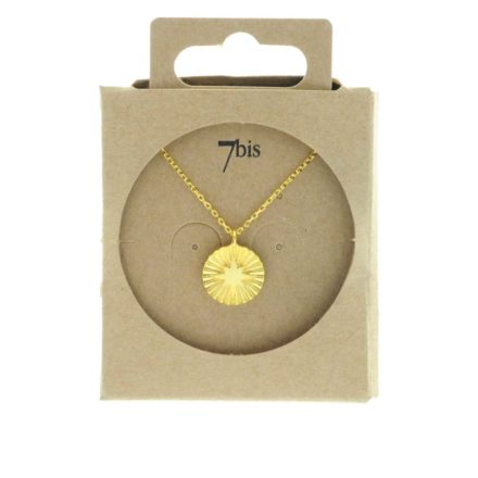 171518DOR Collier Rose Des Vents Doré Gravé Laiton
