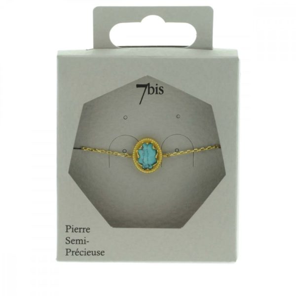 370061TURDOR Bracelet Pierre Ovale Turquoise Médaillon
