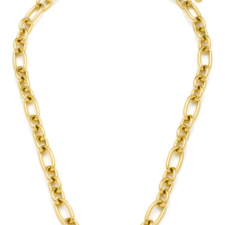 Collier acier grosse chaîne gourmette, fermoir mousqueton, longueur ajustable 44 cm +5 cm de rallonge